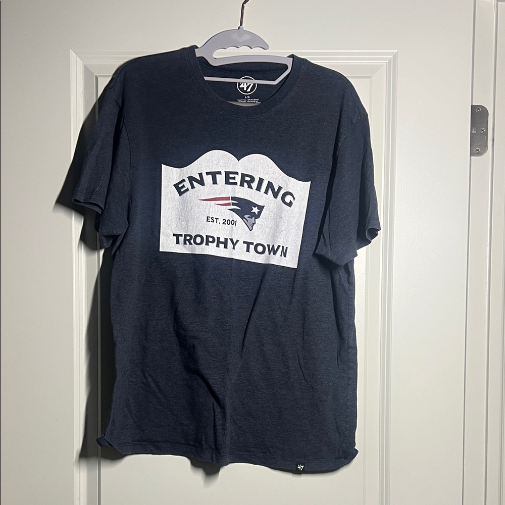 47 Brand Navy Entering Trophy Town T-Shirt NE Patriots T Shirt